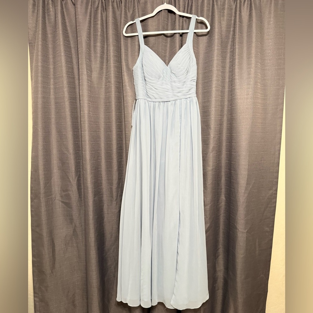Azazie Chanel Dusty Blue dress